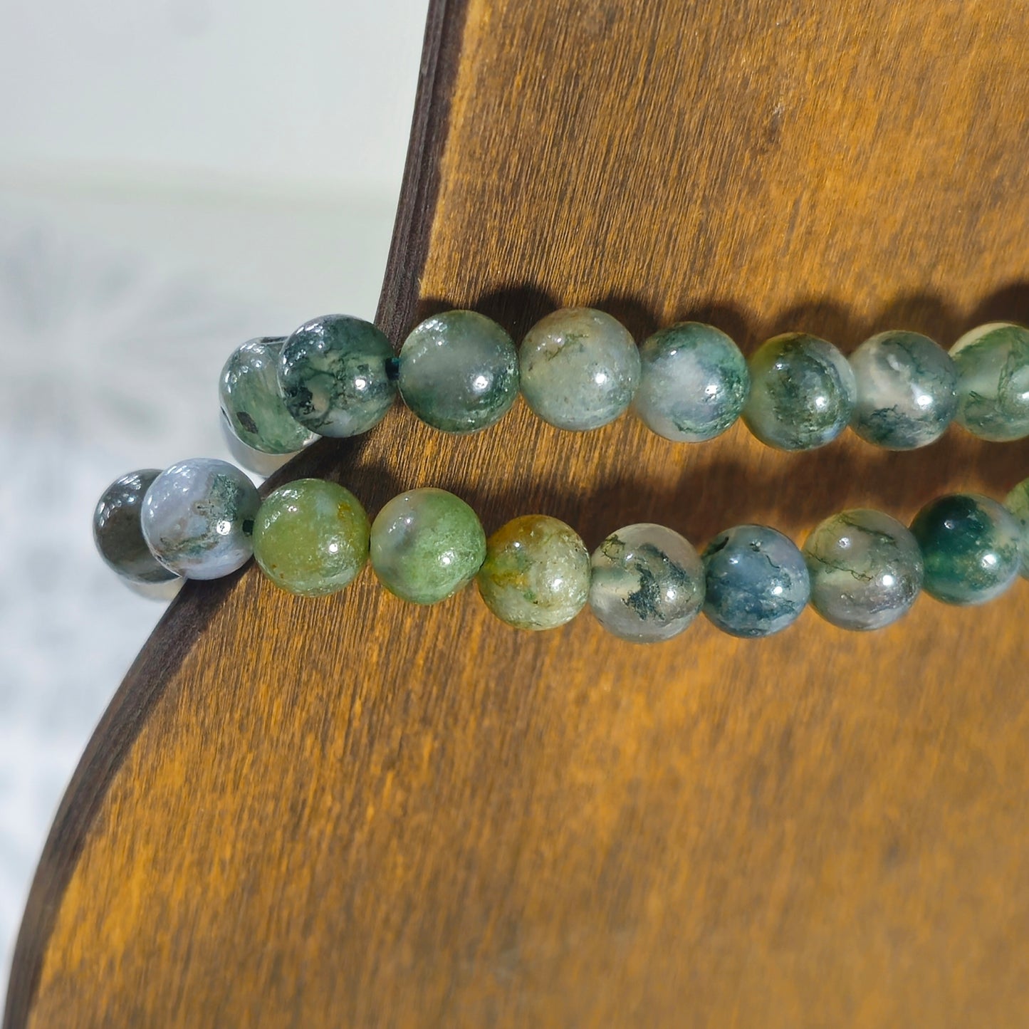6mm Round Moss agate Bracelets