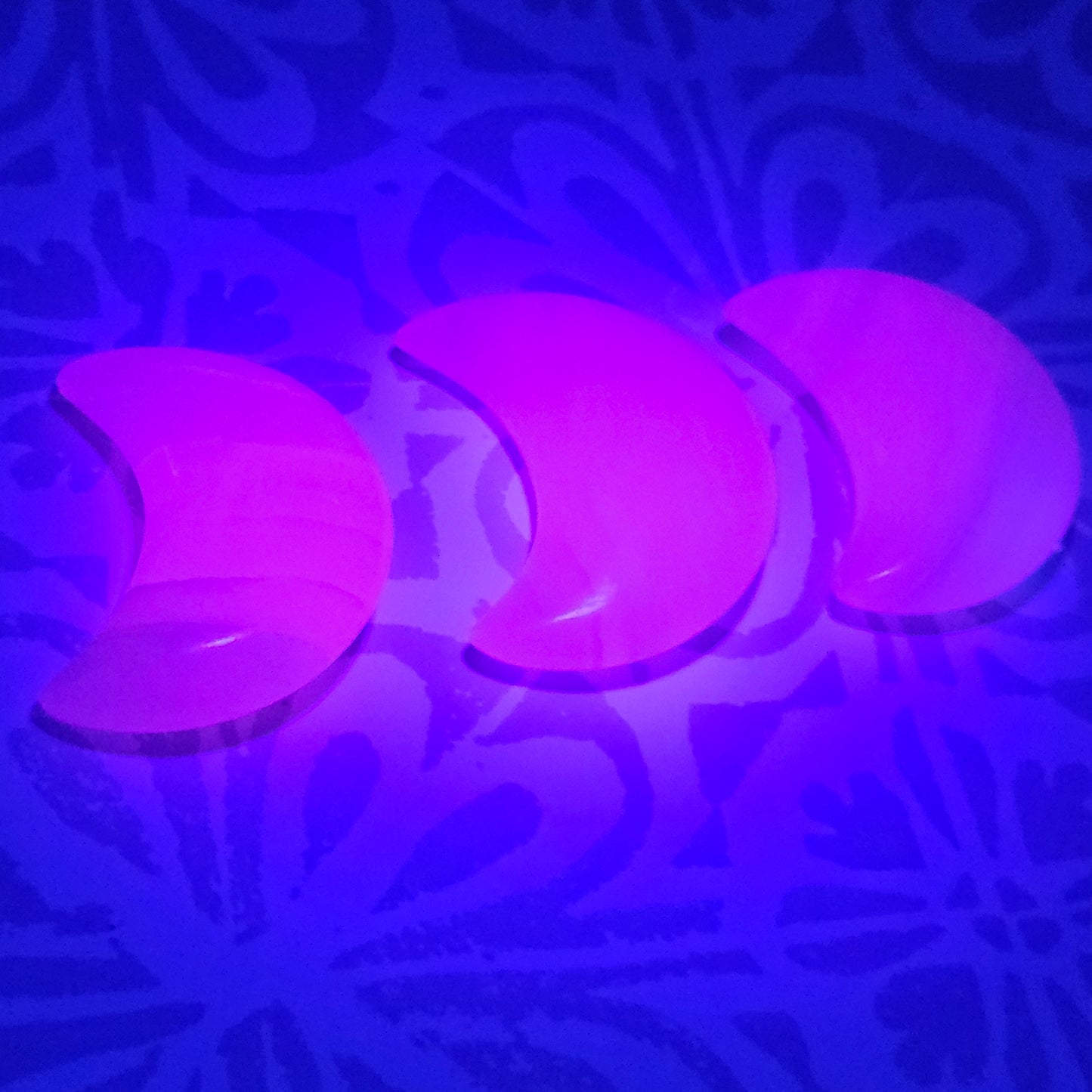 Pink Calcite Moons- UV Reactive (pink)