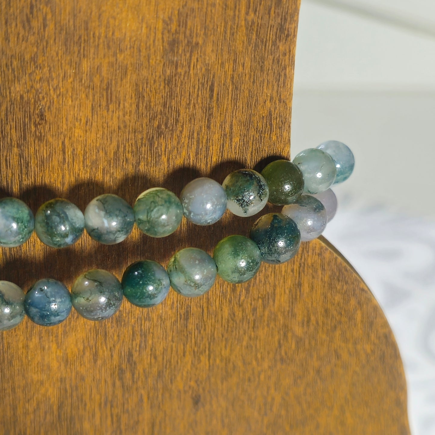 6mm Round Moss agate Bracelets