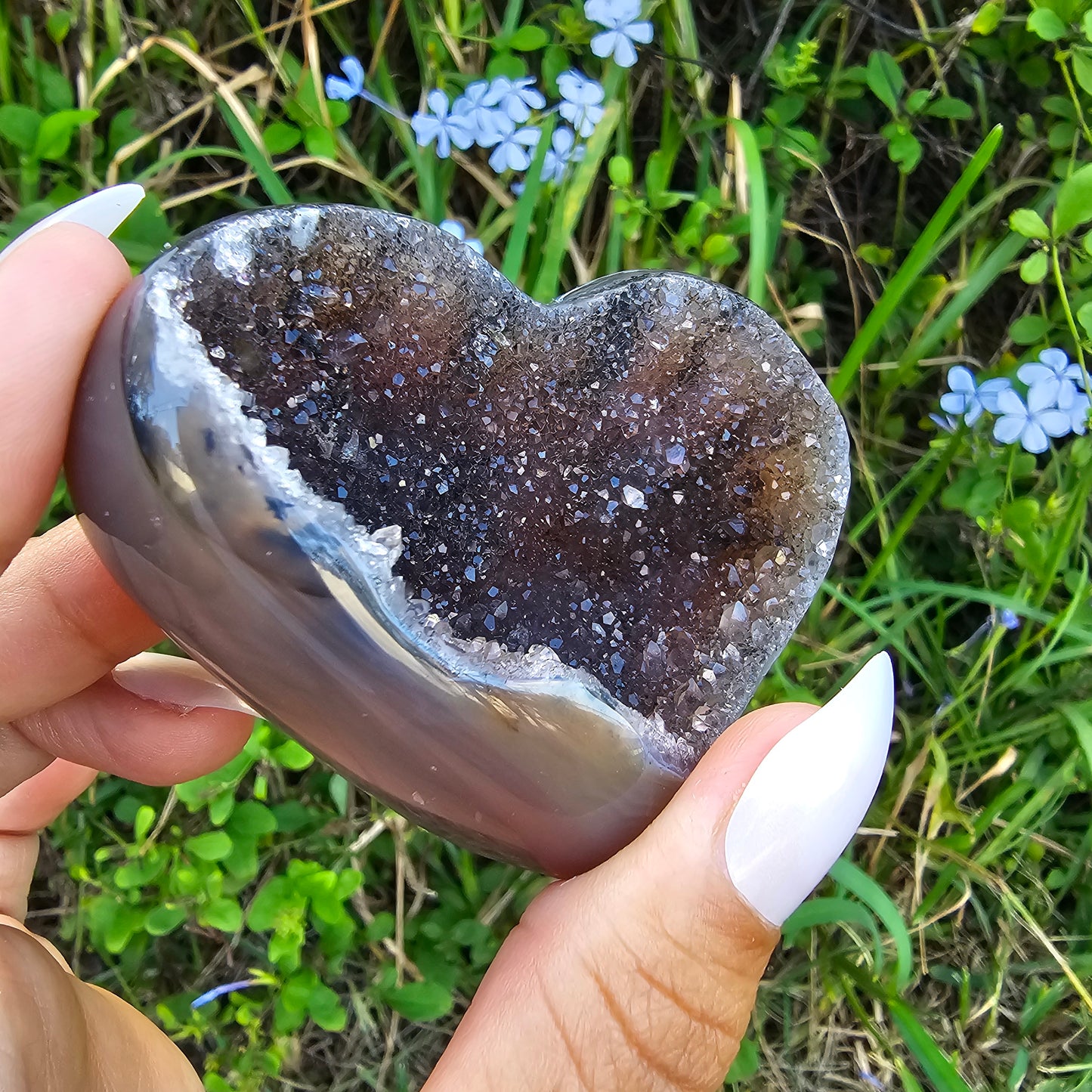 Druzy Agate Heart