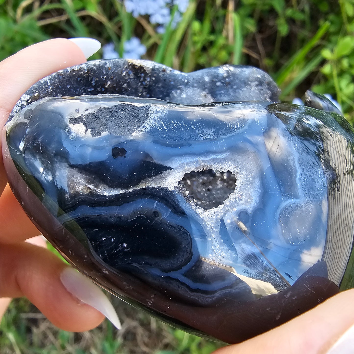 Druzy Portal Agate Heart