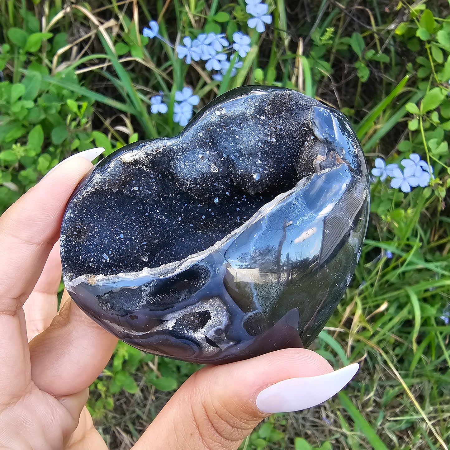 Druzy Portal Agate Heart