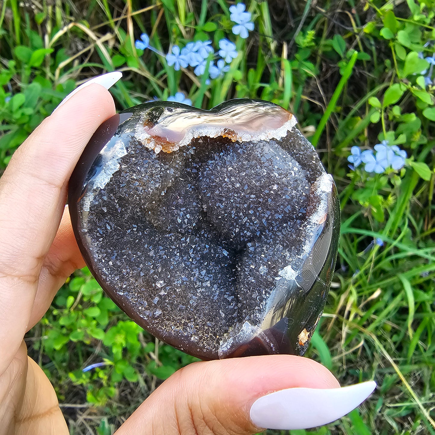 Druzy Agate Heart