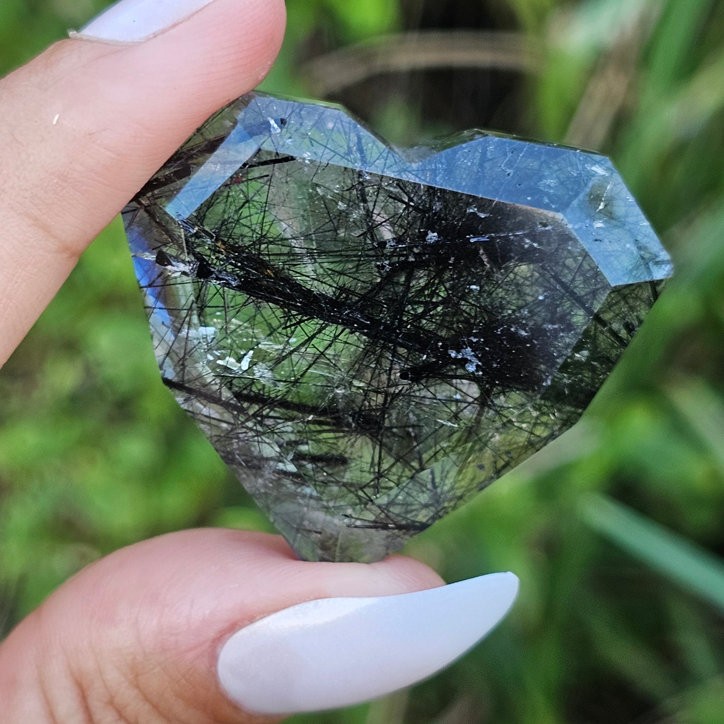 Faceted Heart-Tourmalated Quartz