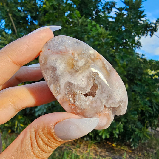 Druzy Pink Amethyst Flower Agate Palmstone