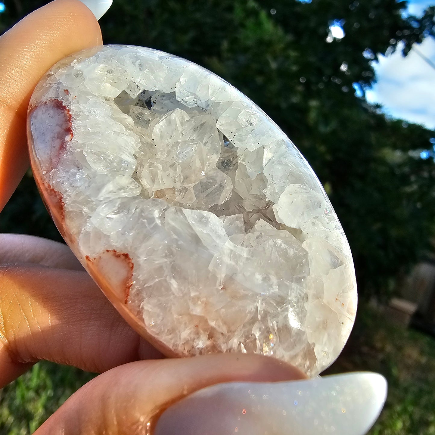 Druzy Pink Amethyst Flower Palmstone