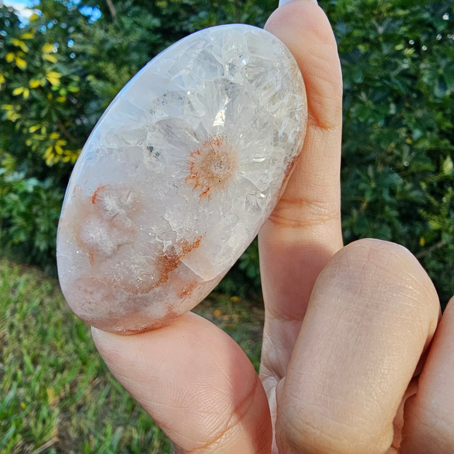 Druzy Pink Amethyst Flower Palmstone