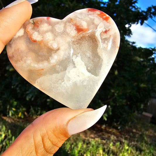 Druzy Pink Amethyst Flower Agate Portal Heart