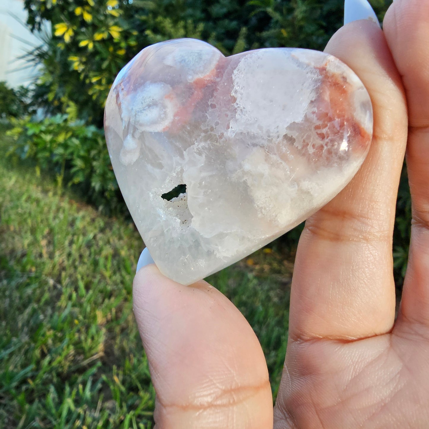 Druzy Pink Amethyst Flower Agate Portal Heart