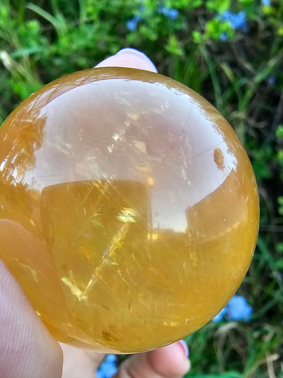 Optical Honey Calcite Sphere