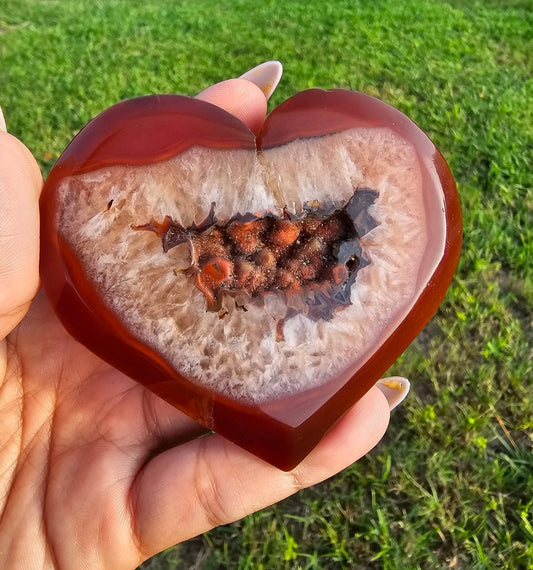 Druzy Carnelian Heart