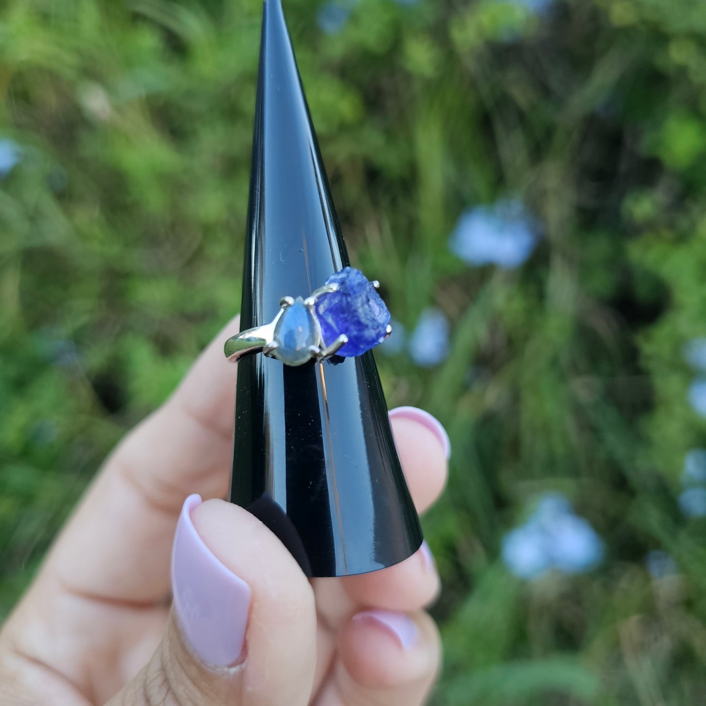 Tanzanite with Labradorite Ring