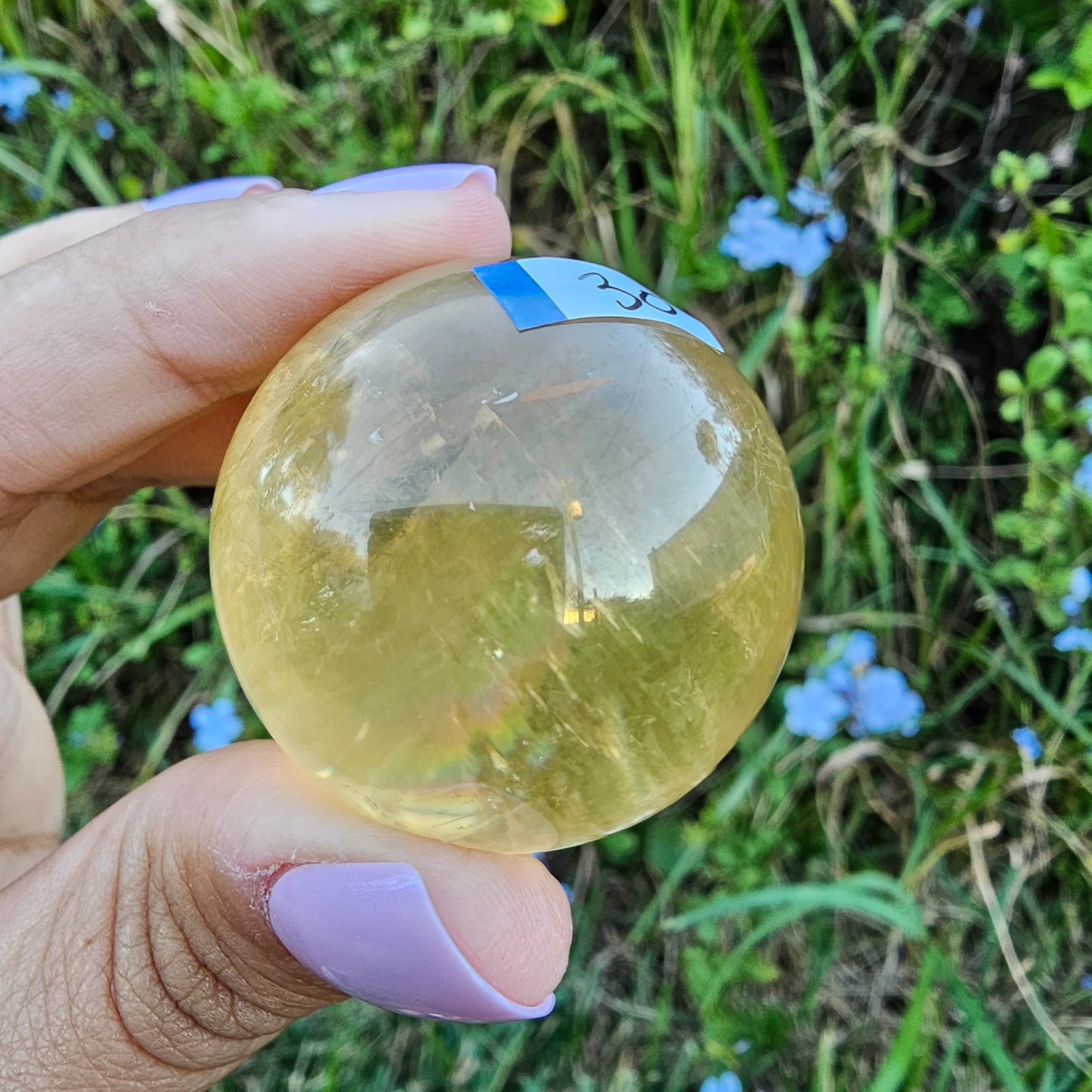 Optical Honey Calcite Sphere