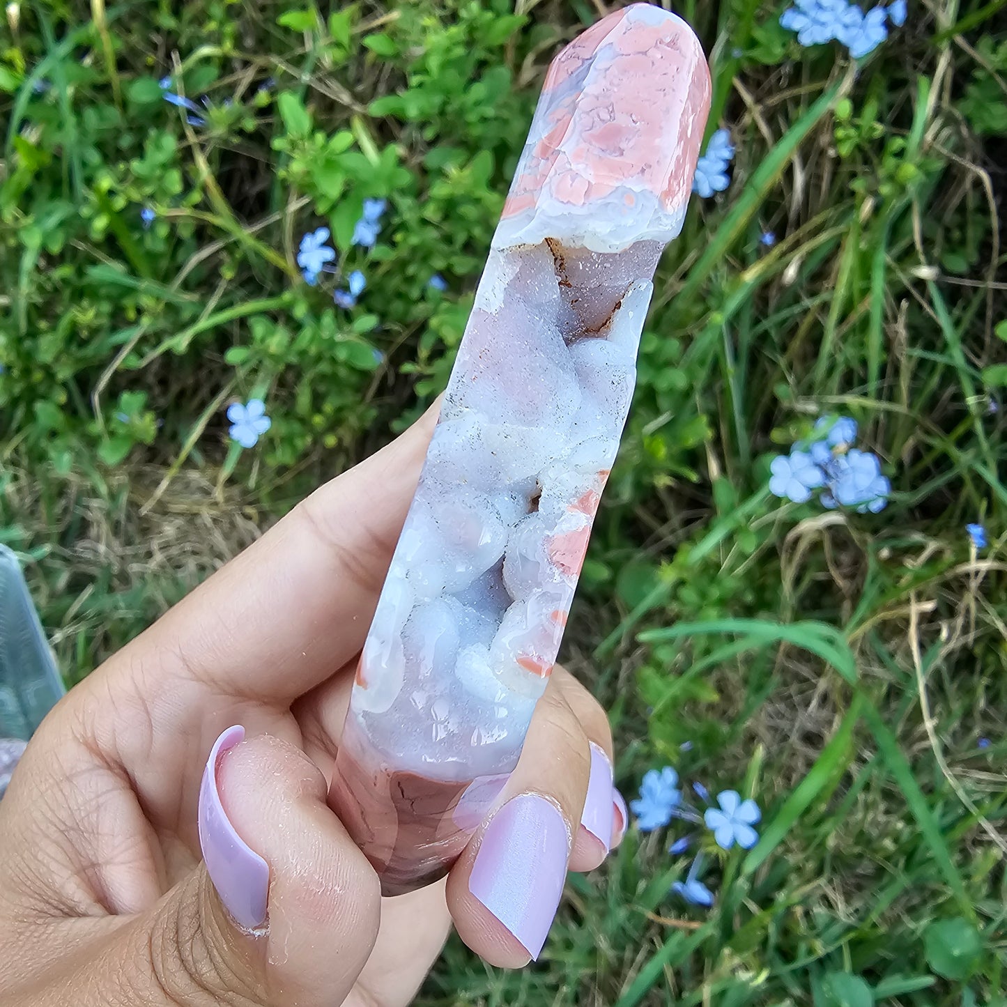 Druzy Pink Agate Diamond