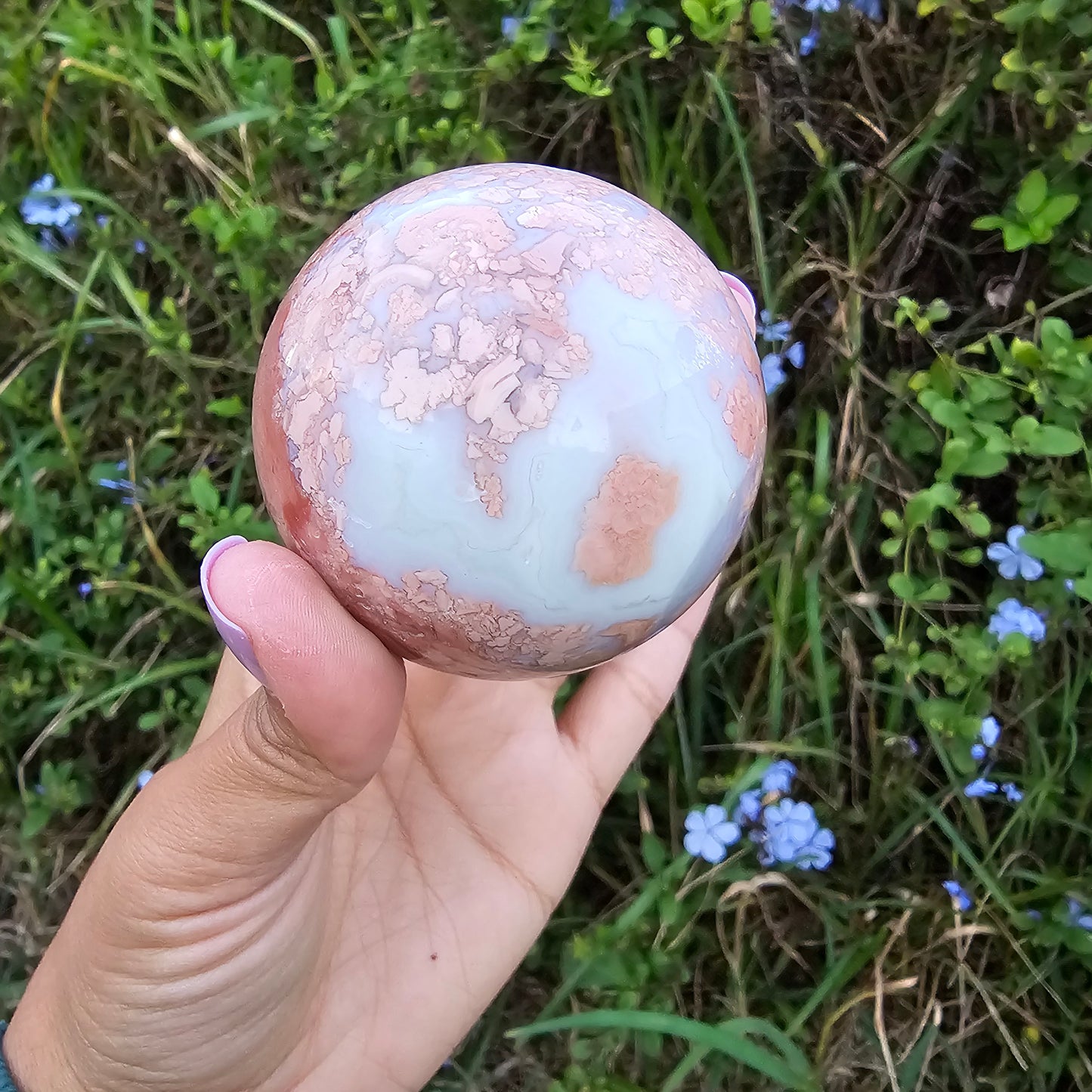 Druzy Pink Agate Sphere