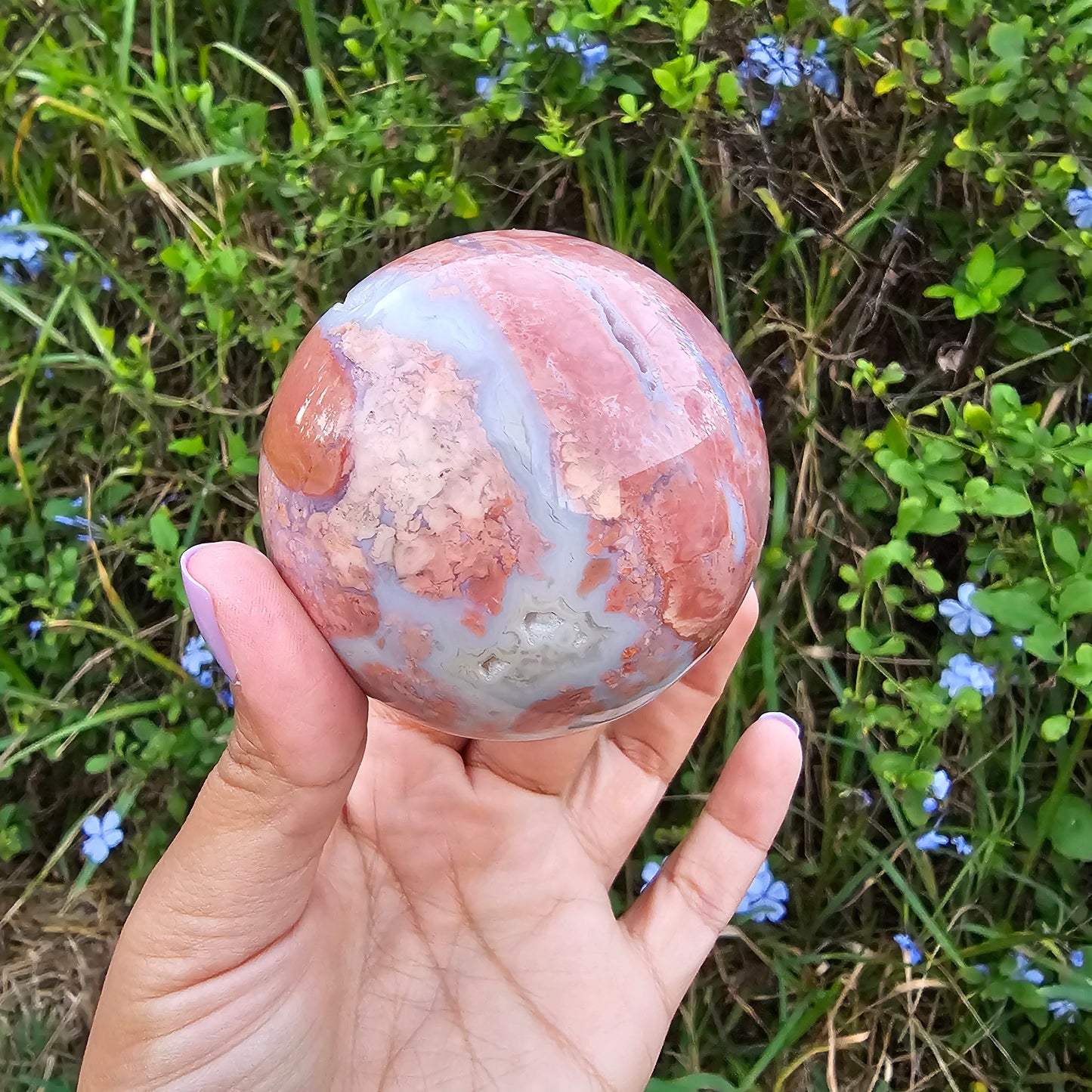 Druzy Pink Agate Sphere