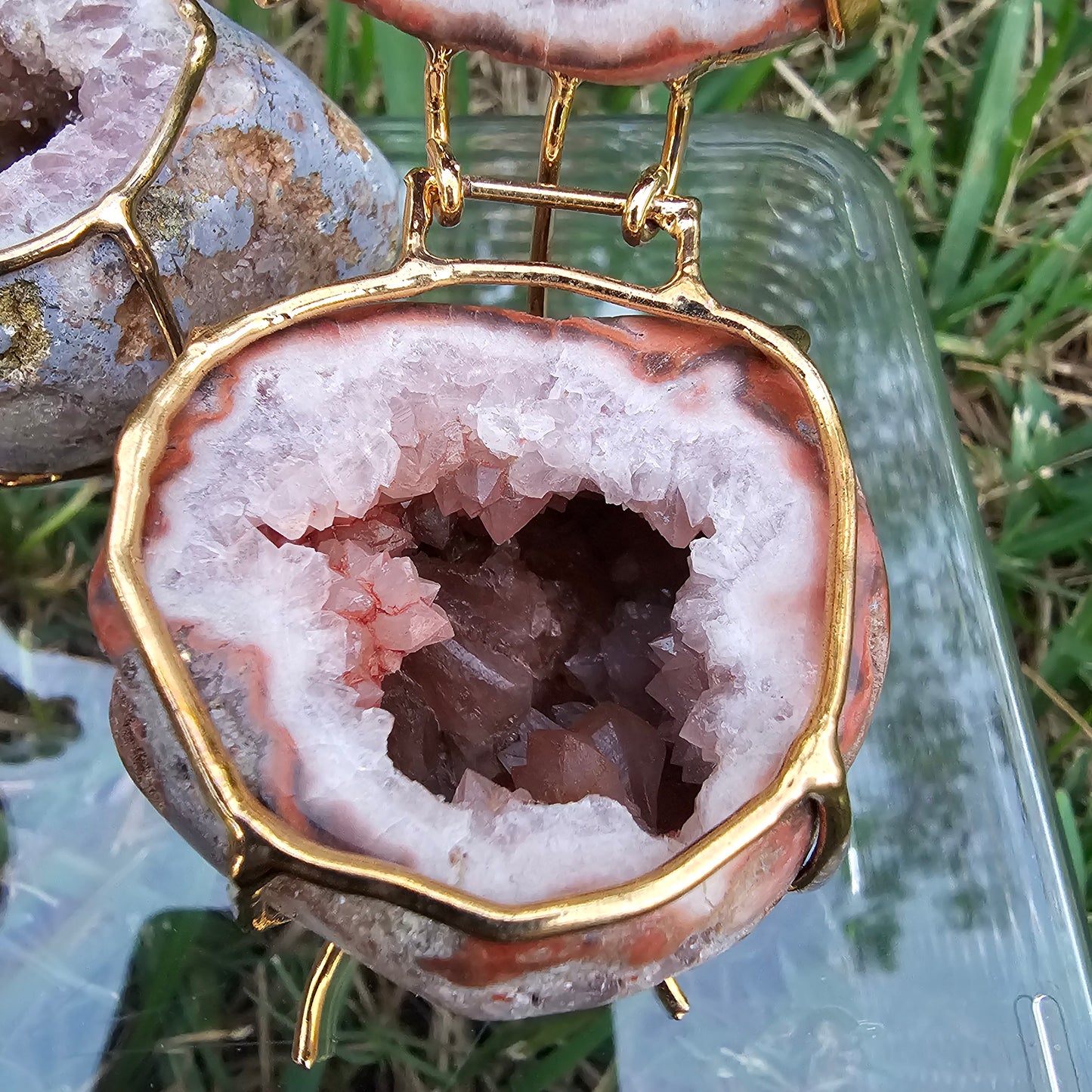 Pink Amethyst Geode Jewelry Boxes