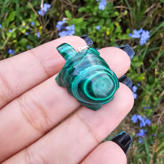 Malachite Turtle Pendant