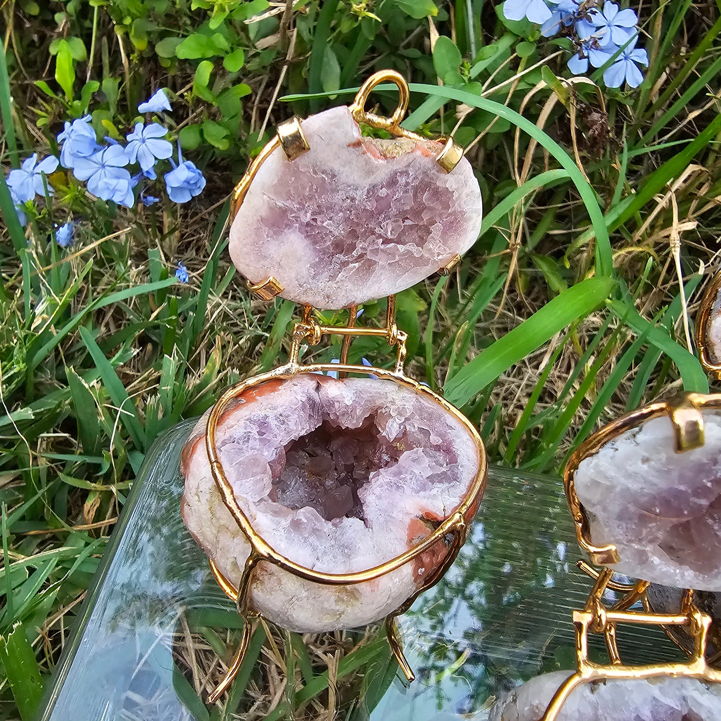 Pink Amethyst Geode Jewelry Boxes