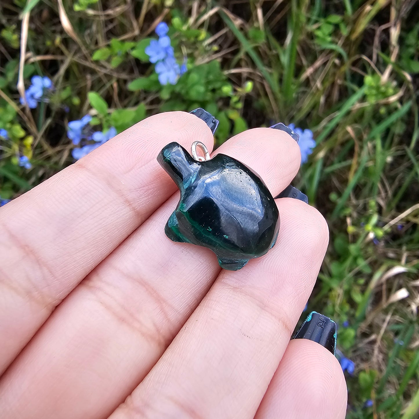 Malachite Turtle Pendant