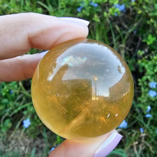 Optical Honey Calcite Sphere