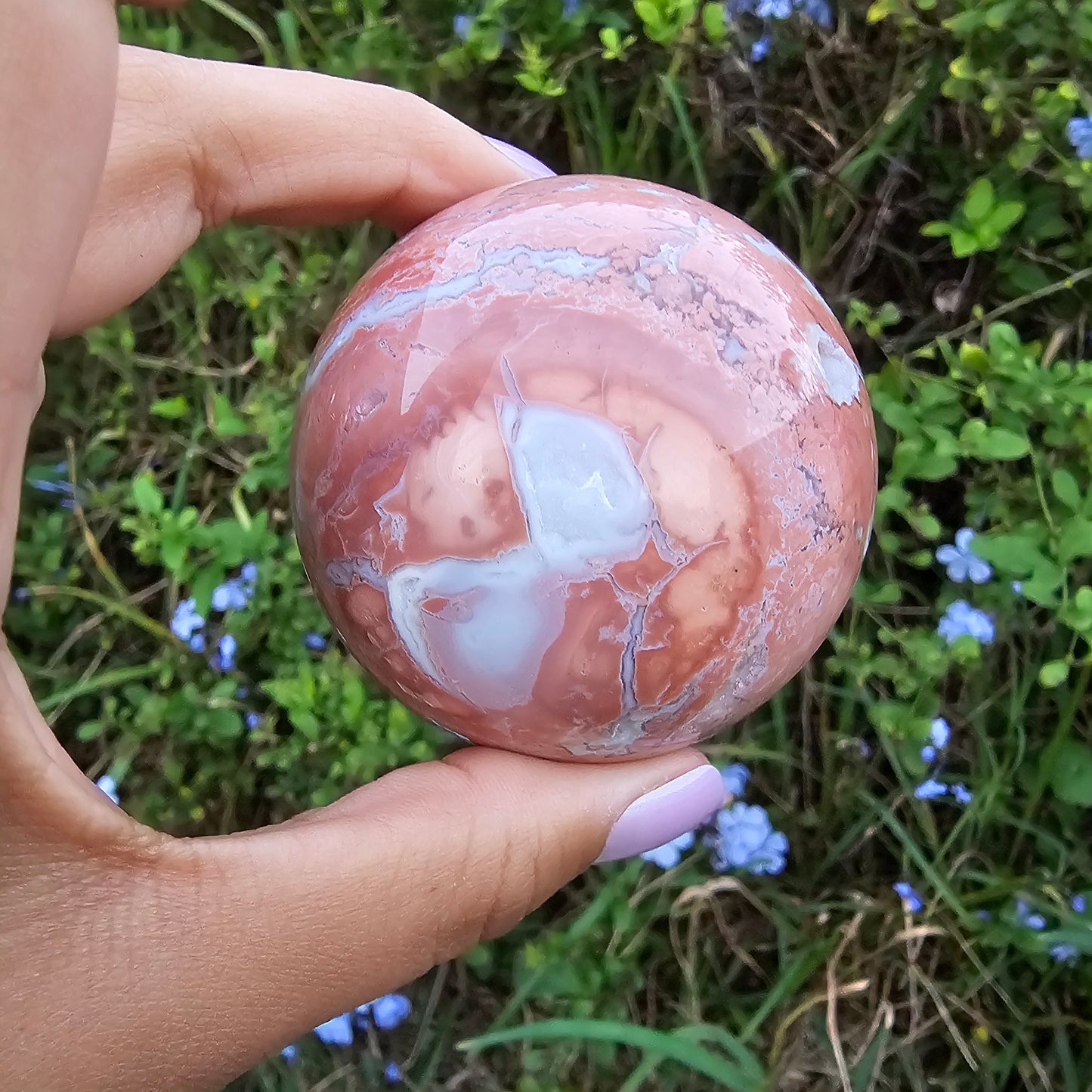 Druzy Pink Agate Sphere