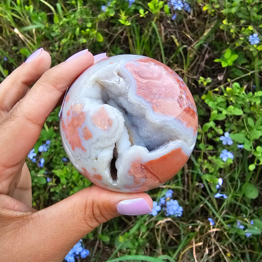 Druzy Pink Agate Sphere