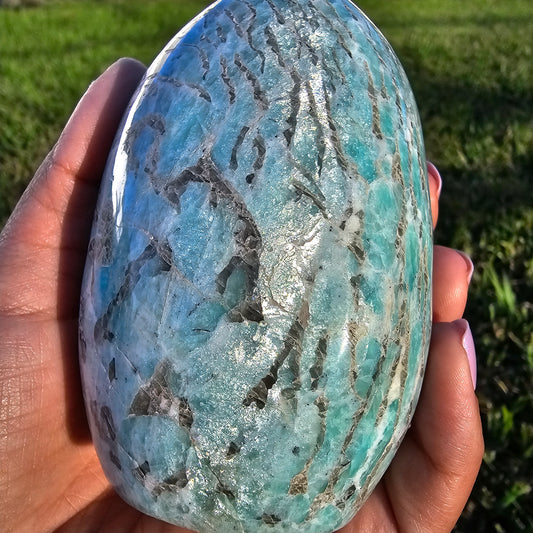 Amazonite & Smokey Quartz Quartz with Beautiful Flash