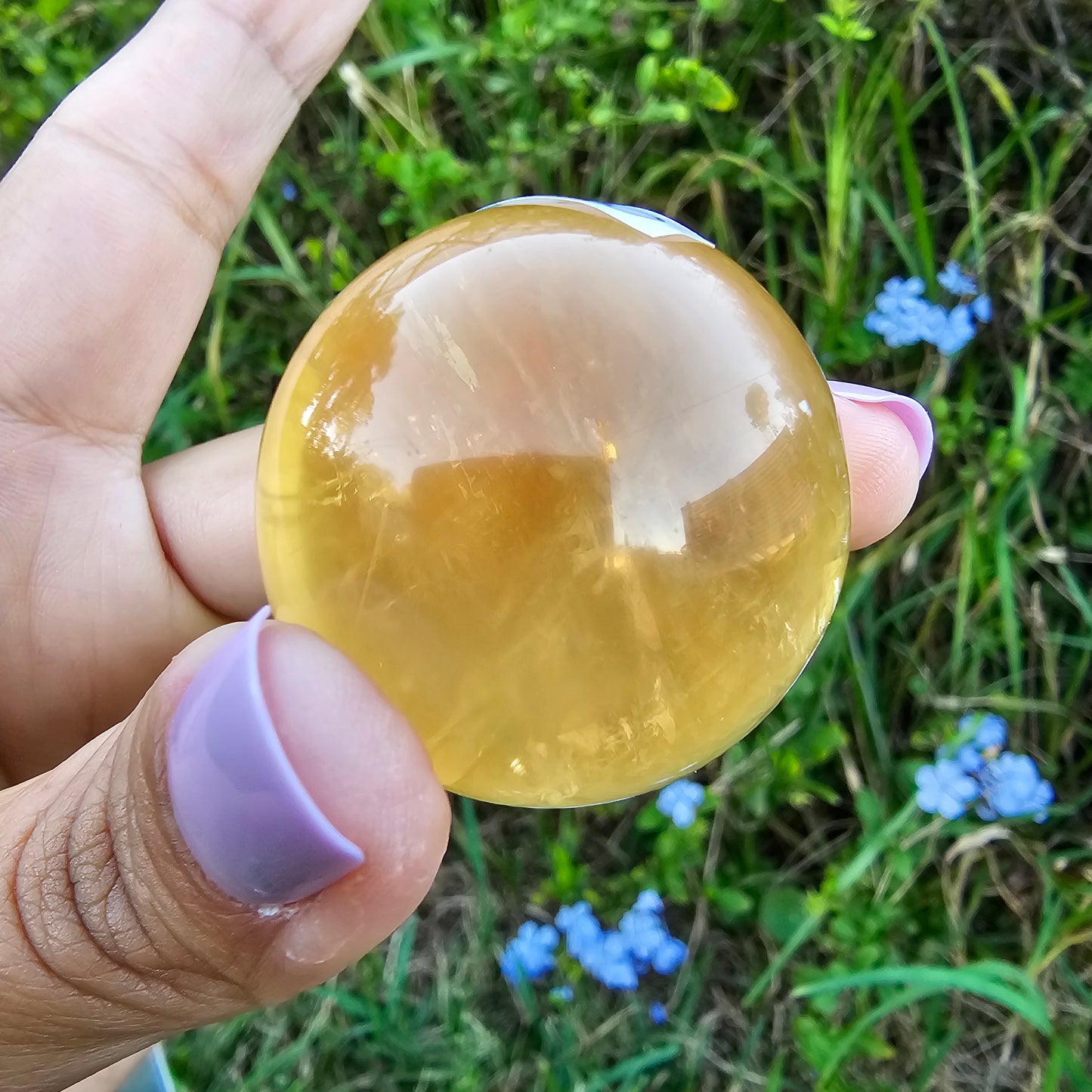 Optical Honey Calcite Sphere