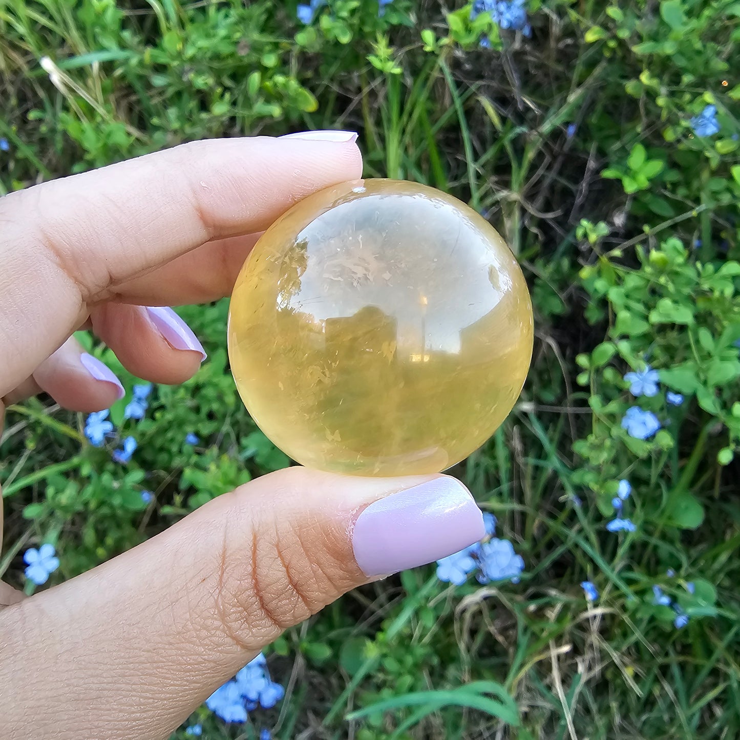 Optical Honey Calcite Sphere