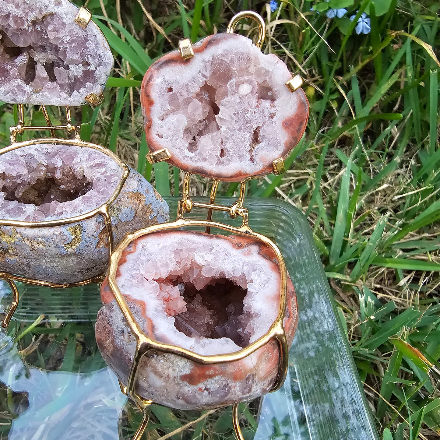 Pink Amethyst Geode Jewelry Boxes