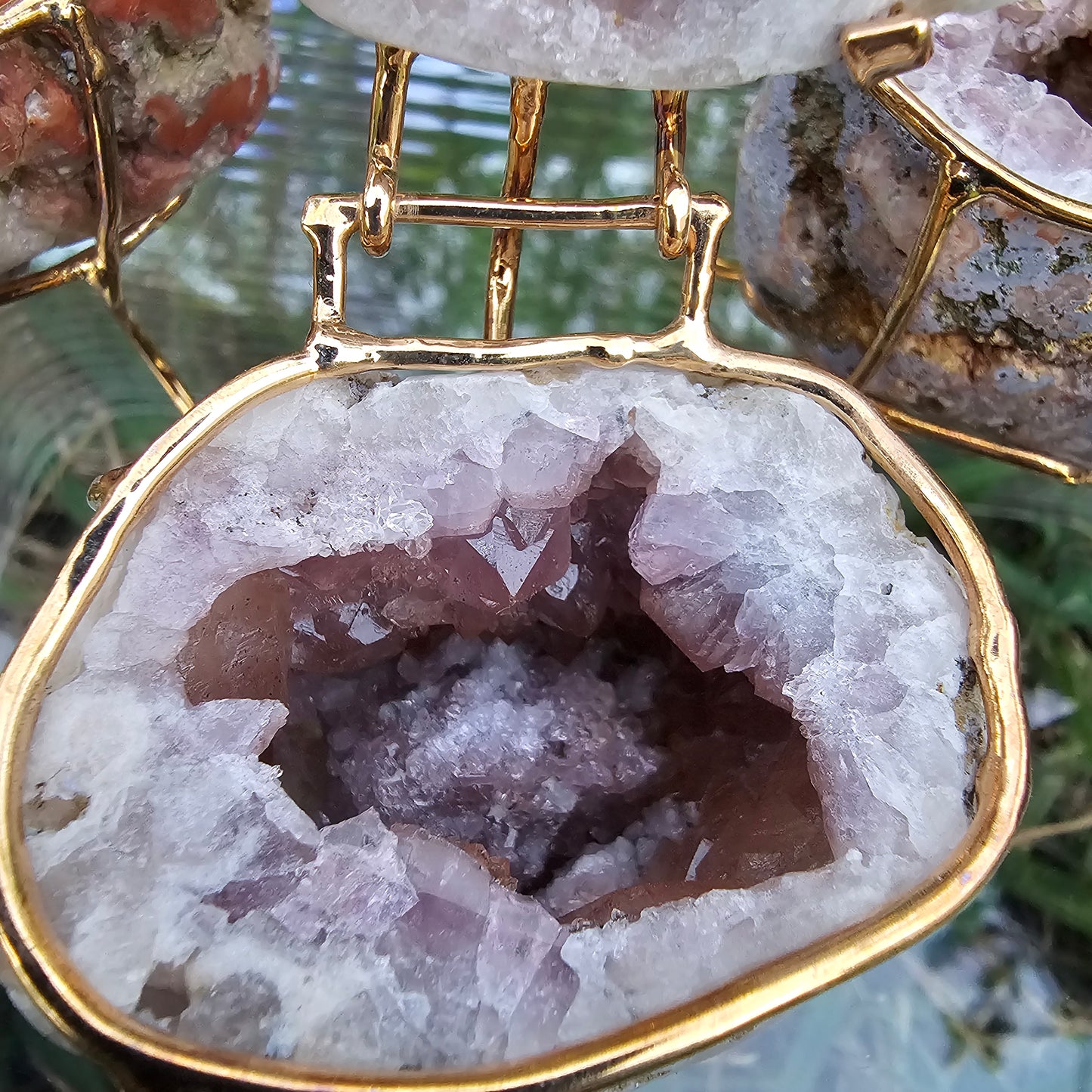 Pink Amethyst Geode Jewelry Boxes