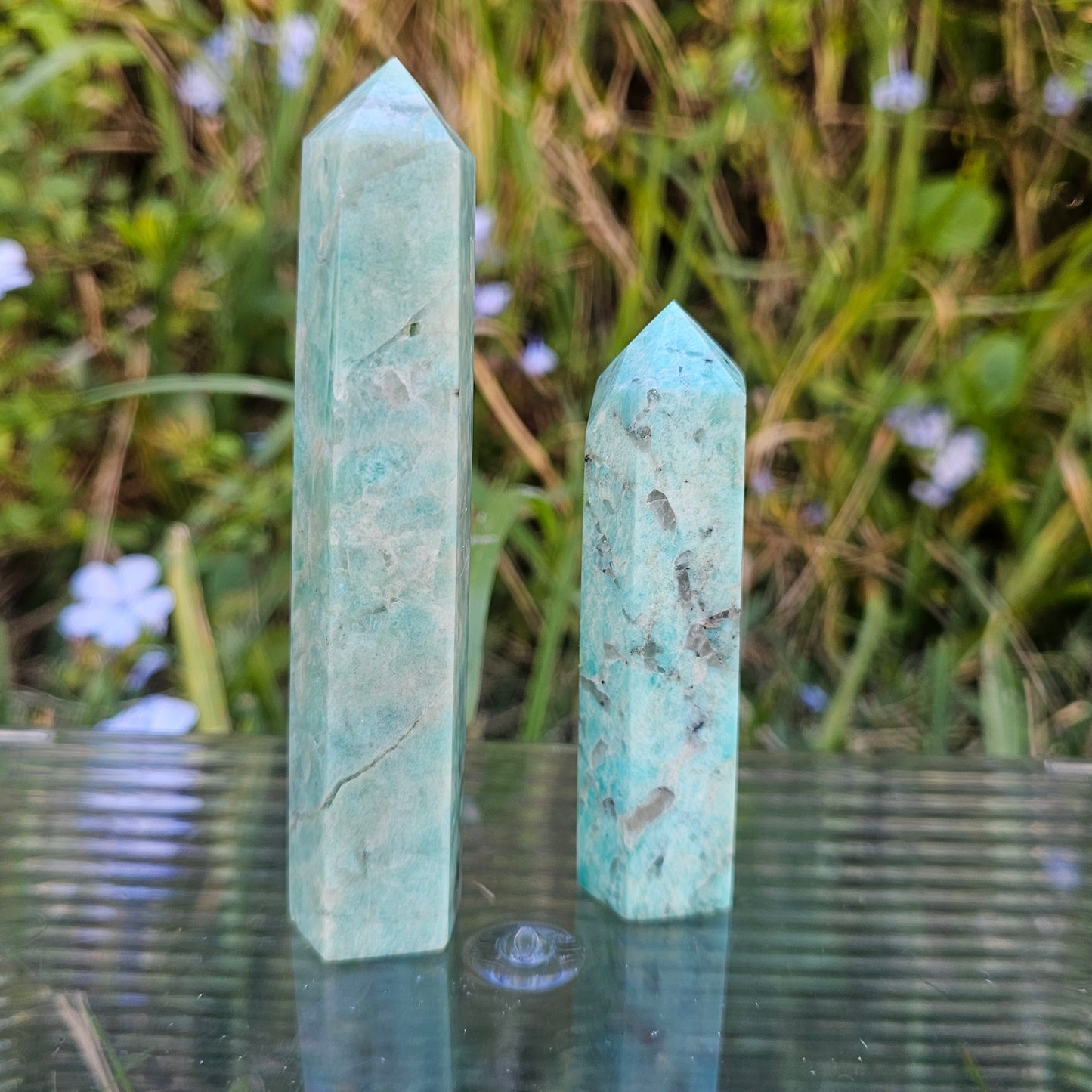 Amazonite with Smokey Quartz Tower