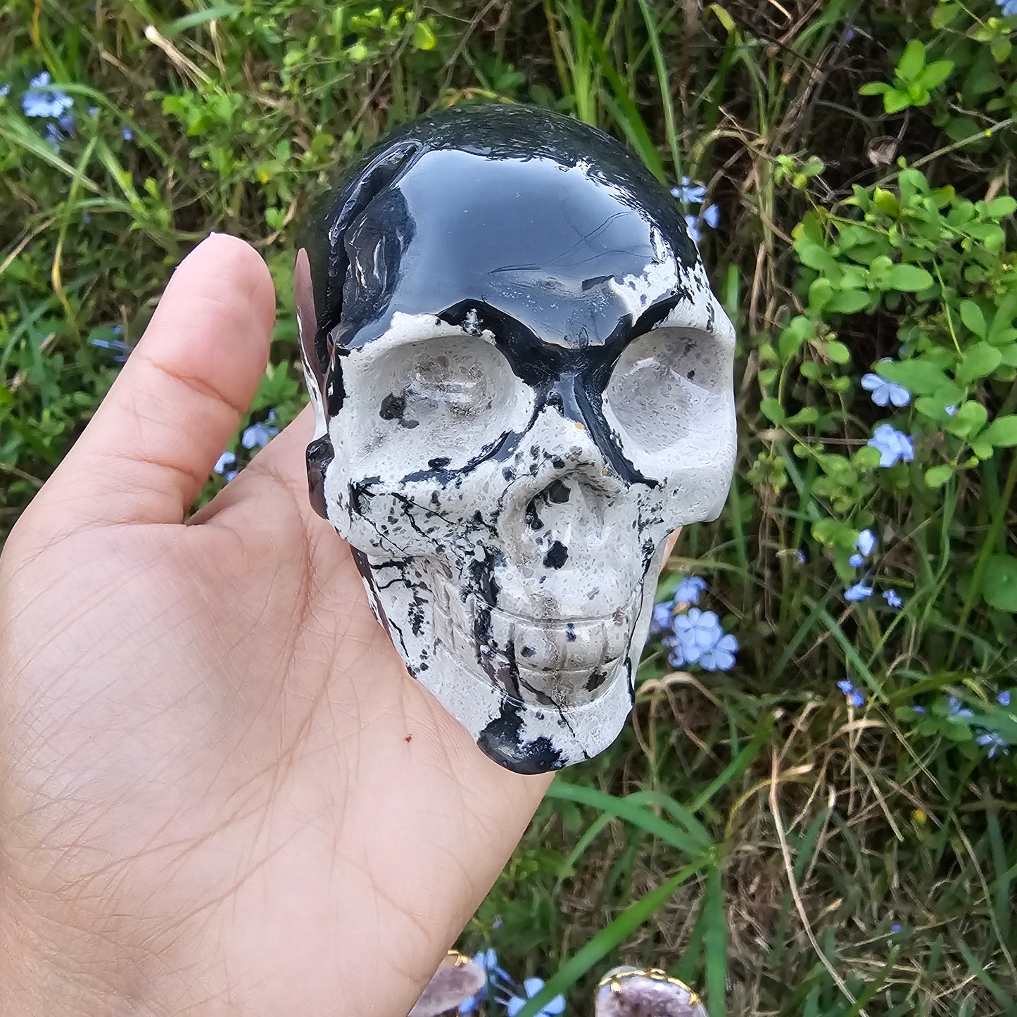 Volcano Agate Skull - UV reactive