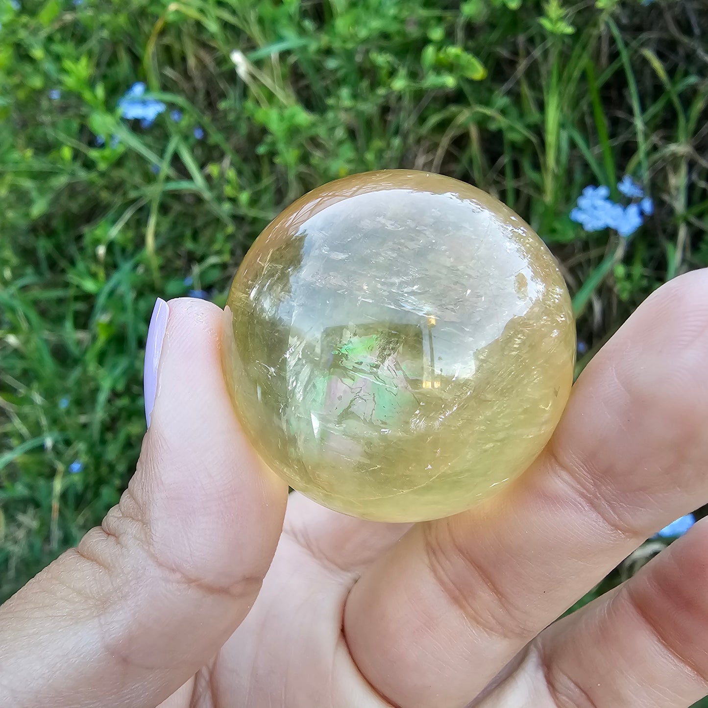 Optical Honey Calcite Sphere