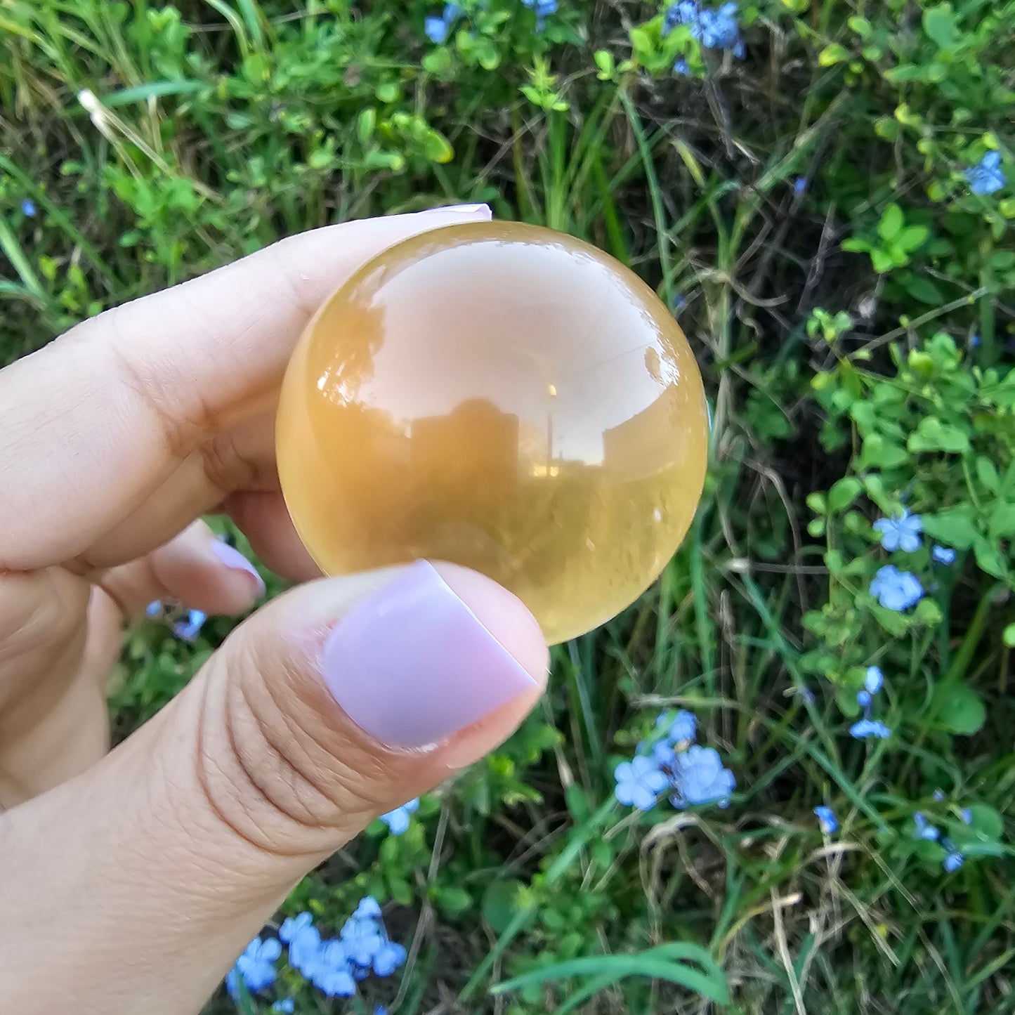 Optical Honey Calcite Sphere