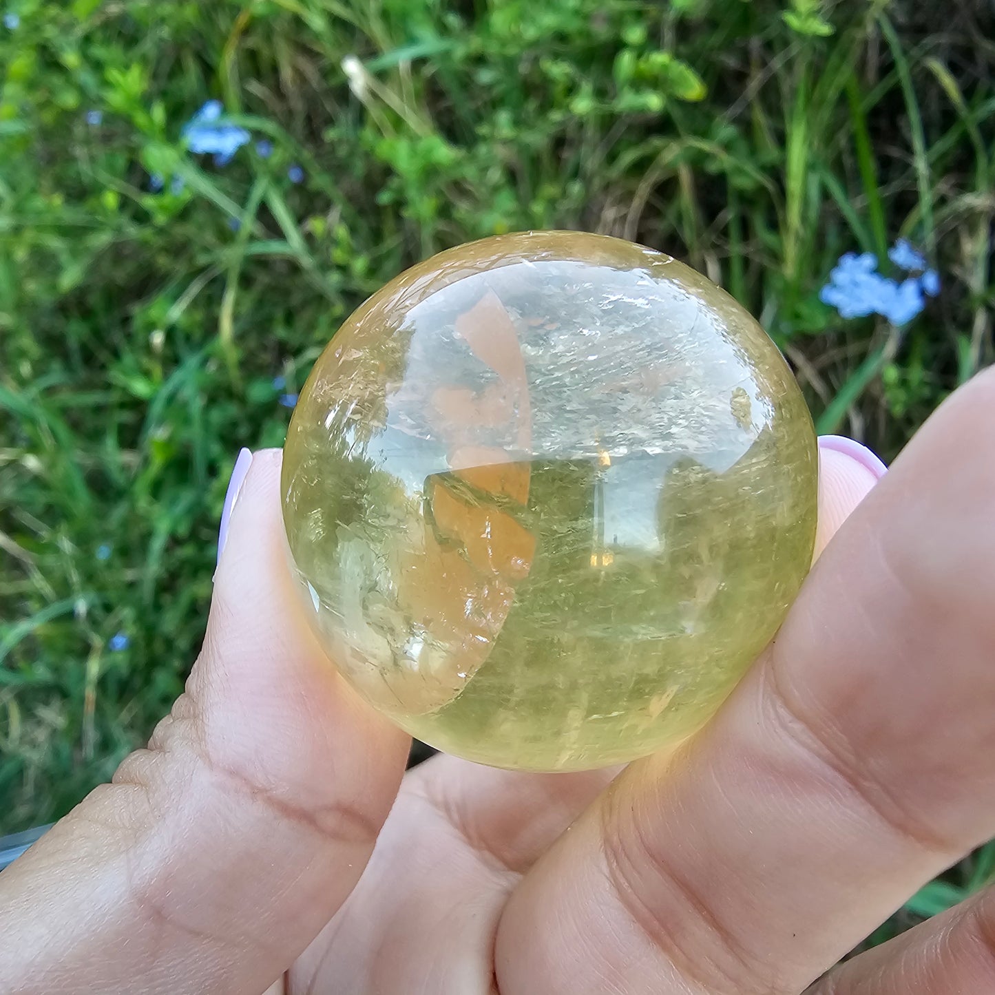 Optical Honey Calcite Sphere