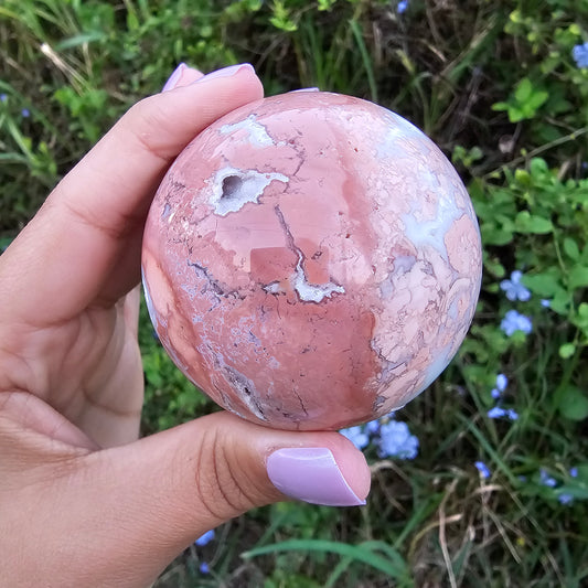 Druzy Pink Agate Sphere