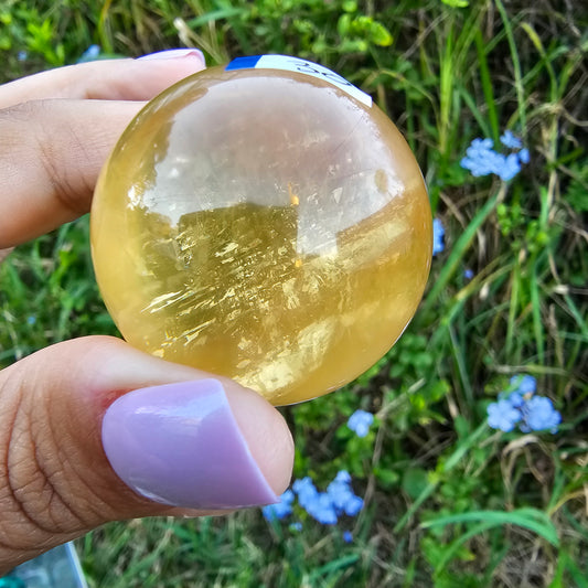 Optical Honey Calcite Sphere