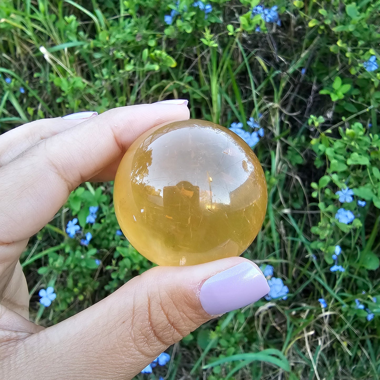 Optical Honey Calcite Sphere