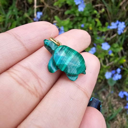 Malachite Turtle Pendant