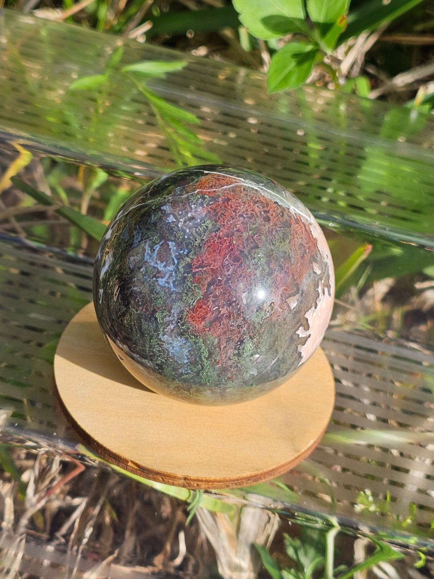 Red Moss Agate Sphere